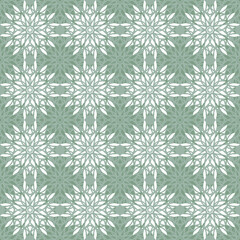 Seamless vector pattern with a white geometric mandala pattern on a light background. Lace template for packaging,printing,textiles,web design,wallpaper