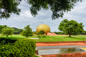 Arial View of Auroville. Auroville is an experimental township in Viluppuram district mostly in the...