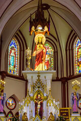 Beautiful french architecture at Sacred Heart Church church at Podicherry Inia