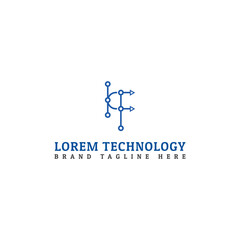 Letter KF Technology Logo Template