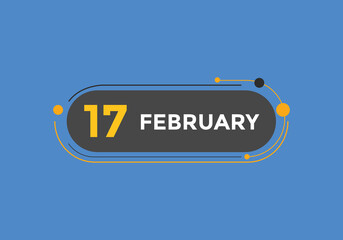 February 17 calendar reminder. 17th February daily calendar icon template. Vector illustration 
