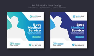Medical healthcare social post design layout