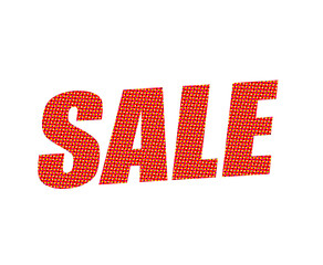SALE　文字　ハーフトーン　赤