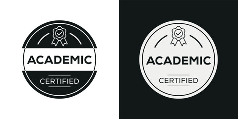 Fototapeta na wymiar Creative (Academic) Certified badge, vector illustration.