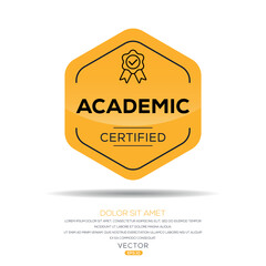 Creative (Academic) Certified badge, vector illustration.