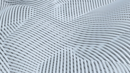 Abstract overlapping lines metallic texture. 3d render background