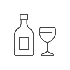 Alcohol with glass line icon