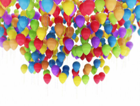 Balloons Multi Color isolated on white background