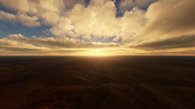 Sunset aerial view of Iytwelepenty, Davenport Ranges National Park. Northern Territory. Australia