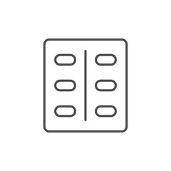 Pills package line outline icon