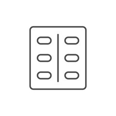 Pills package line outline icon