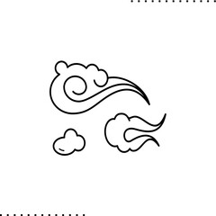 Asian design clouds, vector isolated on white