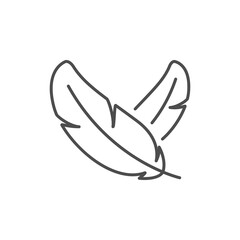Bird feathers line outline icon