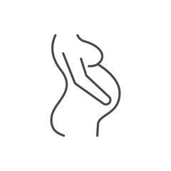 Pregnant woman line outline icon