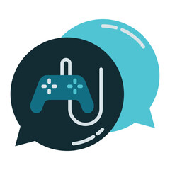 gamepad and chat bubble