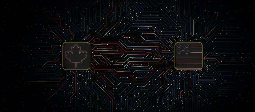 Platine mit USA und Kanada