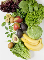 Various fruits and lettuce salad mix