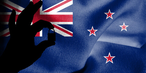 The silhouette of the hand holding a lock in combination with the flag of New Zealand represents...