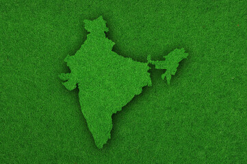 Karte von Indien auf grünem Filz