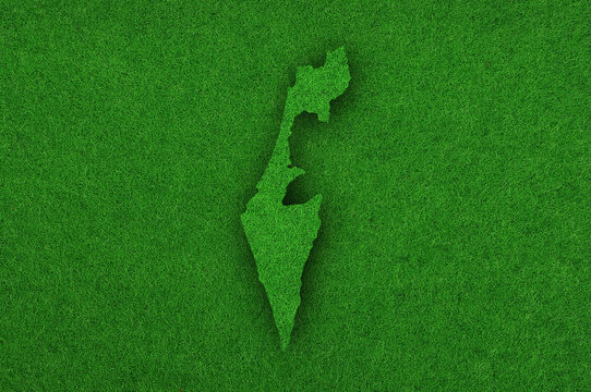 Karte von Israel auf grünem Filz
