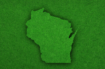 Karte von Wisconsin auf grünem Filz
