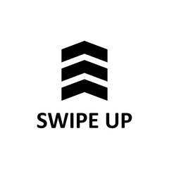 Swipe up icon. Arrow up for social media stories. Set of black swipe up icon. Scroll pictogram. Modern vector illustration isolated on white background.