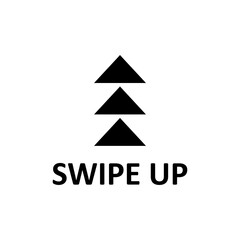 Swipe up icon. Arrow up for social media stories. Set of black swipe up icon. Scroll pictogram. Modern vector illustration isolated on white background.