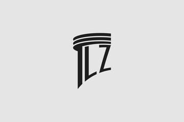 Creative letter LZ monogram for legal firm, advocate logo inspiration - obrazy, fototapety, plakaty
