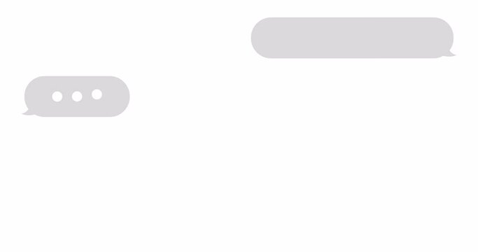Message animation. Chat notifications. Speech bubbles. Concept of sms and online communication. Alpha channel. 4K