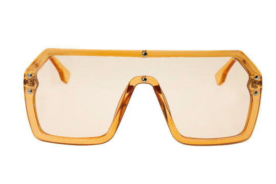 Oversized Shield Sunglasses Flat Top skin Lens Rimless Glasses For Women and Men front view