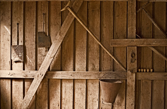 wall of a wooden shed