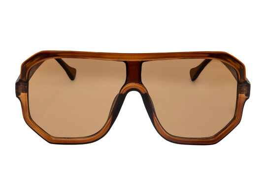 Oversize square sunglasses thick brown frame and lens glasses for men and women front view