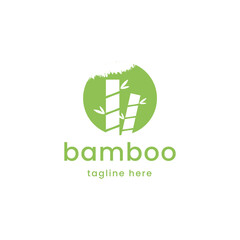 bamboo logo design vector