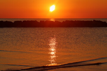 reflection of the sun in the Adriatic water