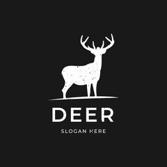 deer logo design vector template black background