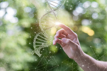 DNA molecule research concept.