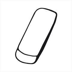 Eraser hand drawn linear icon.