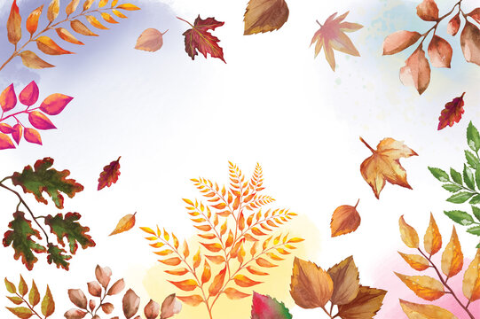 autumn dried leaves illustration background