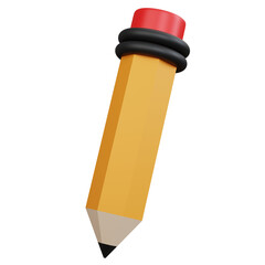 3d rendering pencil isolated