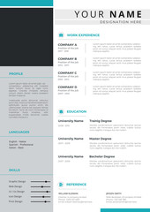 Editable Print Ready CV or resume design with Modern Simple Clean Flat Minimal