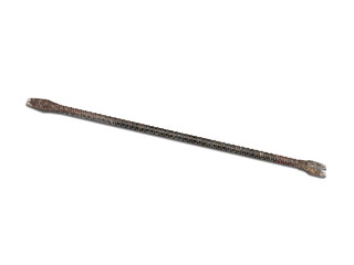 Top view of old crowbar isolated on white background