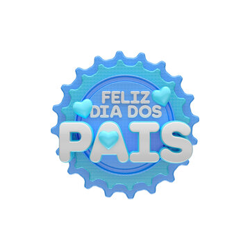 Selo 3d Feliz Dia Dos Pais