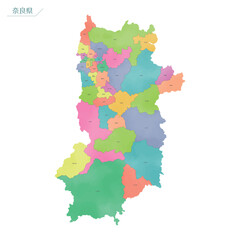 水彩風の地図　奈良県