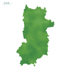 水彩風の地図　奈良県
