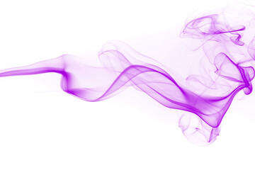 Fototapeta na wymiar Purple smoke motion abstract on white background