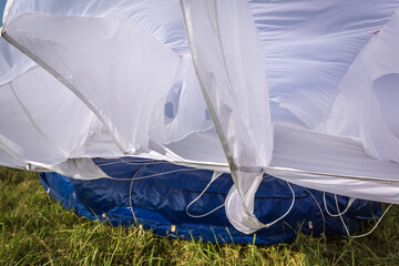 Abлhazia Sukhum Babushara 09.16.2017  Canopy of white parachute. A background with an abstract...