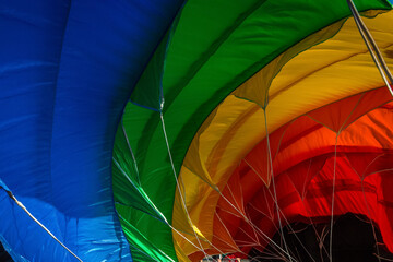 Abлhazia Sukhum Babushara 09.16.2017  Canopy of colorful parachute. A background with an abstract view of a colorful parachute. Parachute jumps. Active life style.