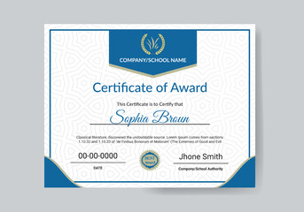 Fototapeta premium Modern Creative Certificate of Award Template