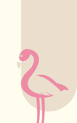 Vector illustration of a beautiful flamingo bird
