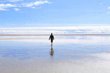 Man seems to walk on water